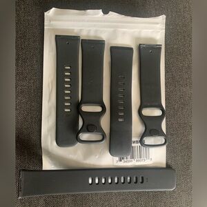 PremGear 3 Silicone Black Watch Bands Wrist Strap for Fitbit Versa 3 NWT